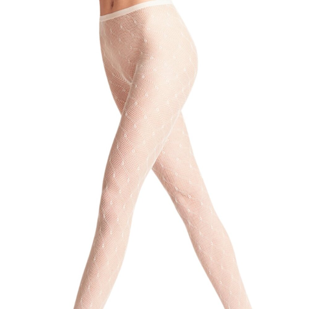 Diamond Net Tights - Ivory